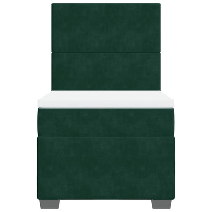 Giroletto a Molle con Materasso Verde Scuro 100x200 cm Velluto | homemem39