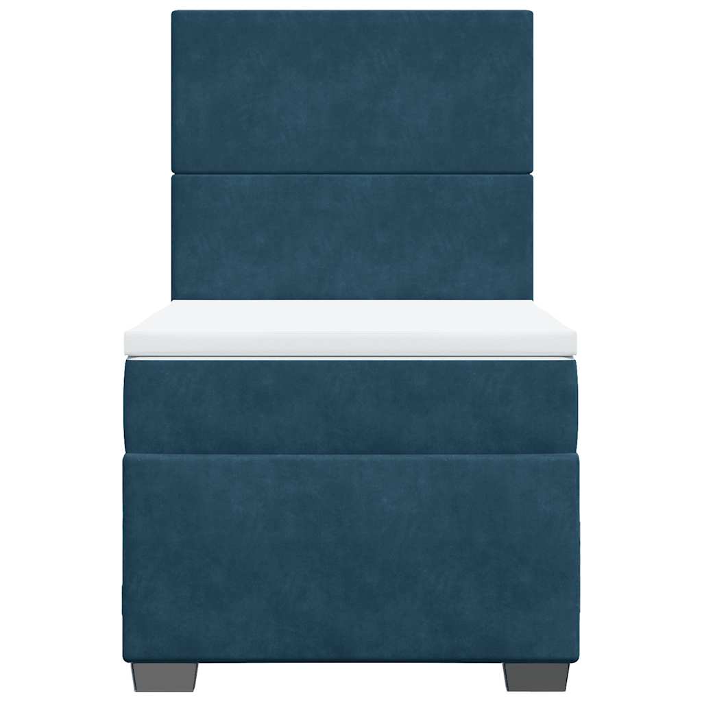 Giroletto a Molle con Materasso Blu 100x200 cm in Velluto | homemem39