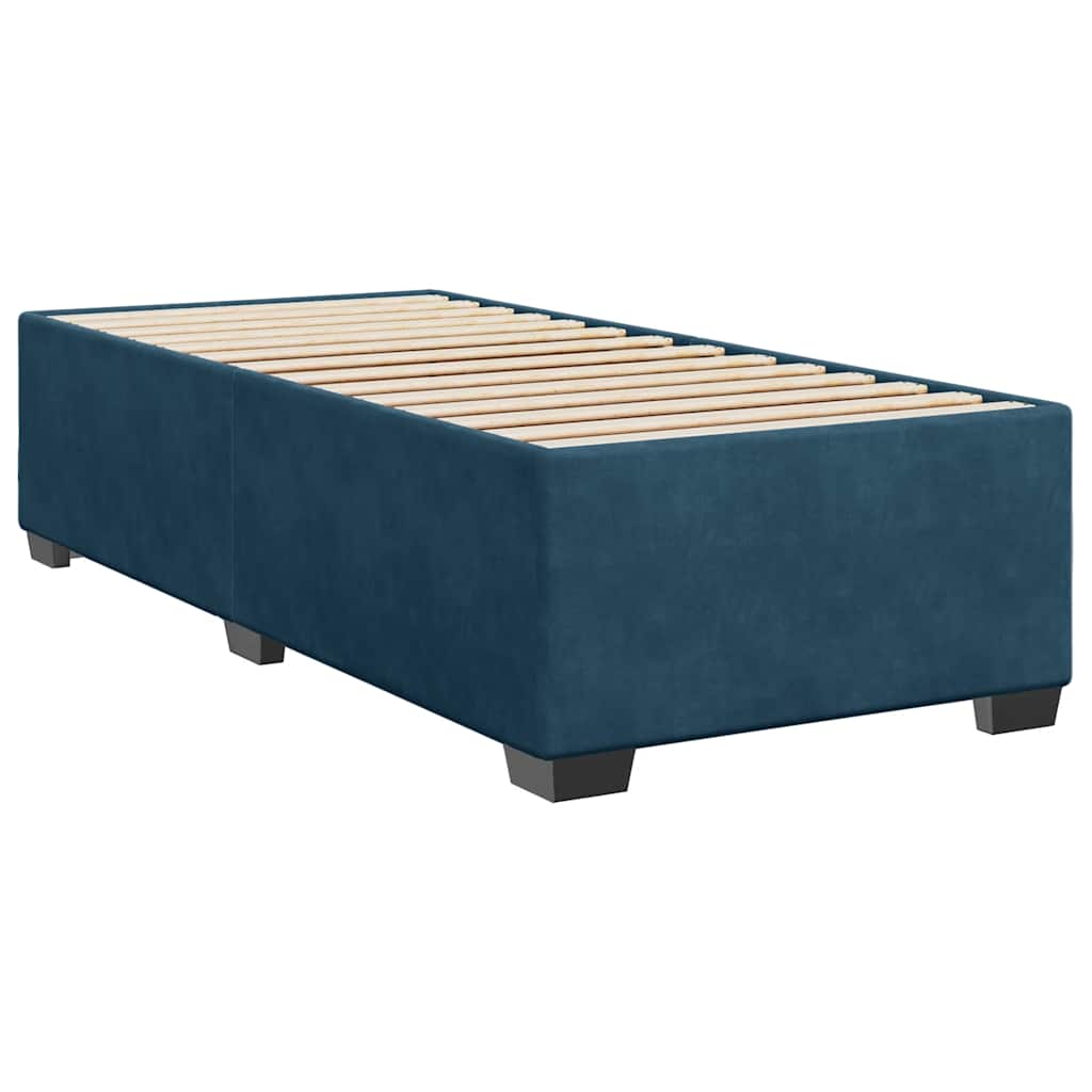 Giroletto a Molle con Materasso Blu 100x200 cm in Velluto | homemem39