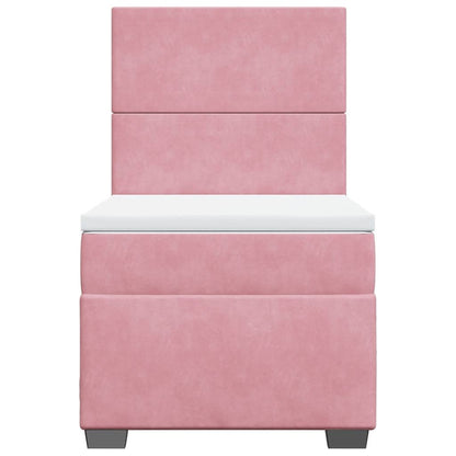 Giroletto a Molle con Materasso Rosa 100x200 cm in Velluto