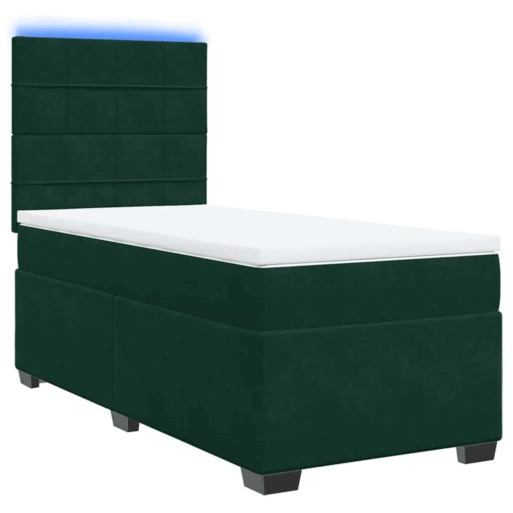 Giroletto a Molle con Materasso Verde Scuro 100x200 cm Velluto | homemem39