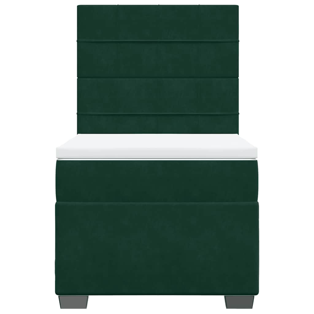 Giroletto a Molle con Materasso Verde Scuro 100x200 cm Velluto | homemem39