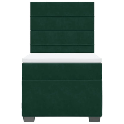 Giroletto a Molle con Materasso Verde Scuro 100x200 cm Velluto | homemem39