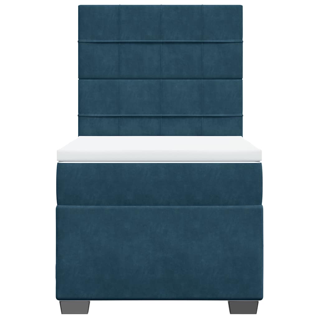 Giroletto a Molle con Materasso Blu 100x200 cm in Velluto
