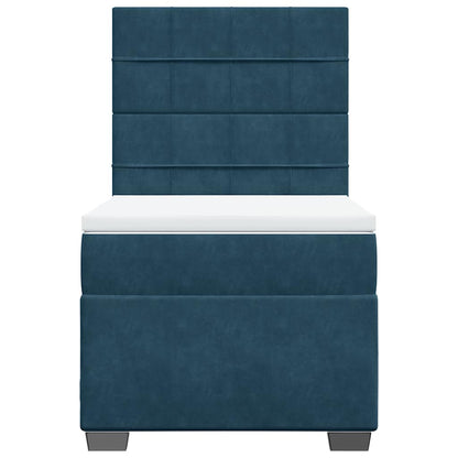 Giroletto a Molle con Materasso Blu 100x200 cm in Velluto