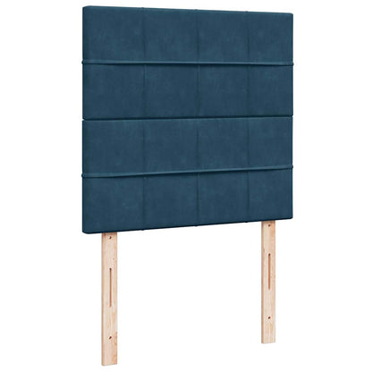 Giroletto a Molle con Materasso Blu 100x200 cm in Velluto