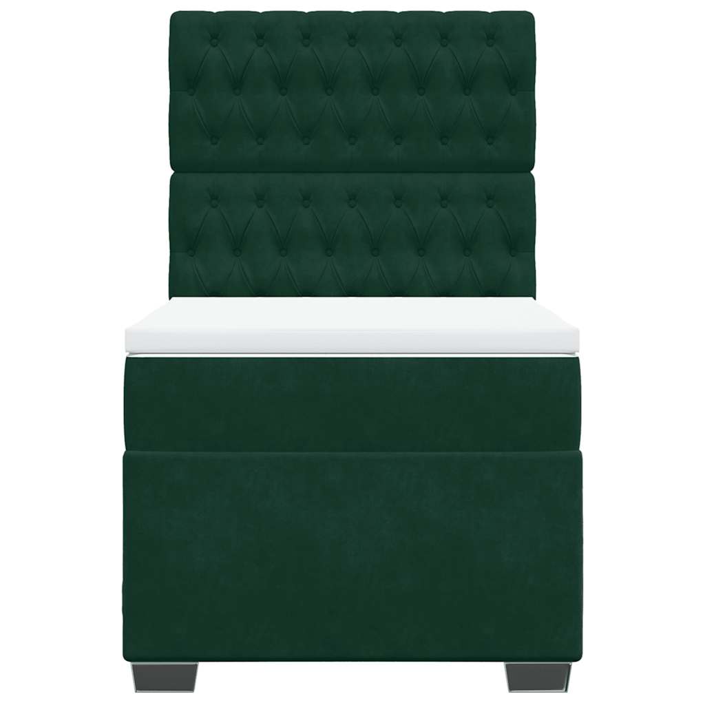 Giroletto a Molle con Materasso Verde Scuro 100x200 cm Velluto