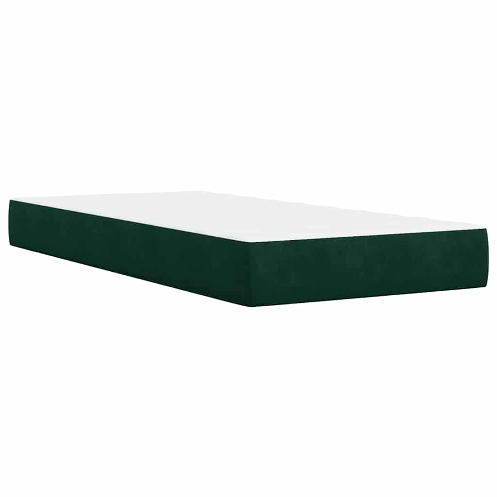 Giroletto a Molle con Materasso Verde Scuro 100x200 cm Velluto | homemem39