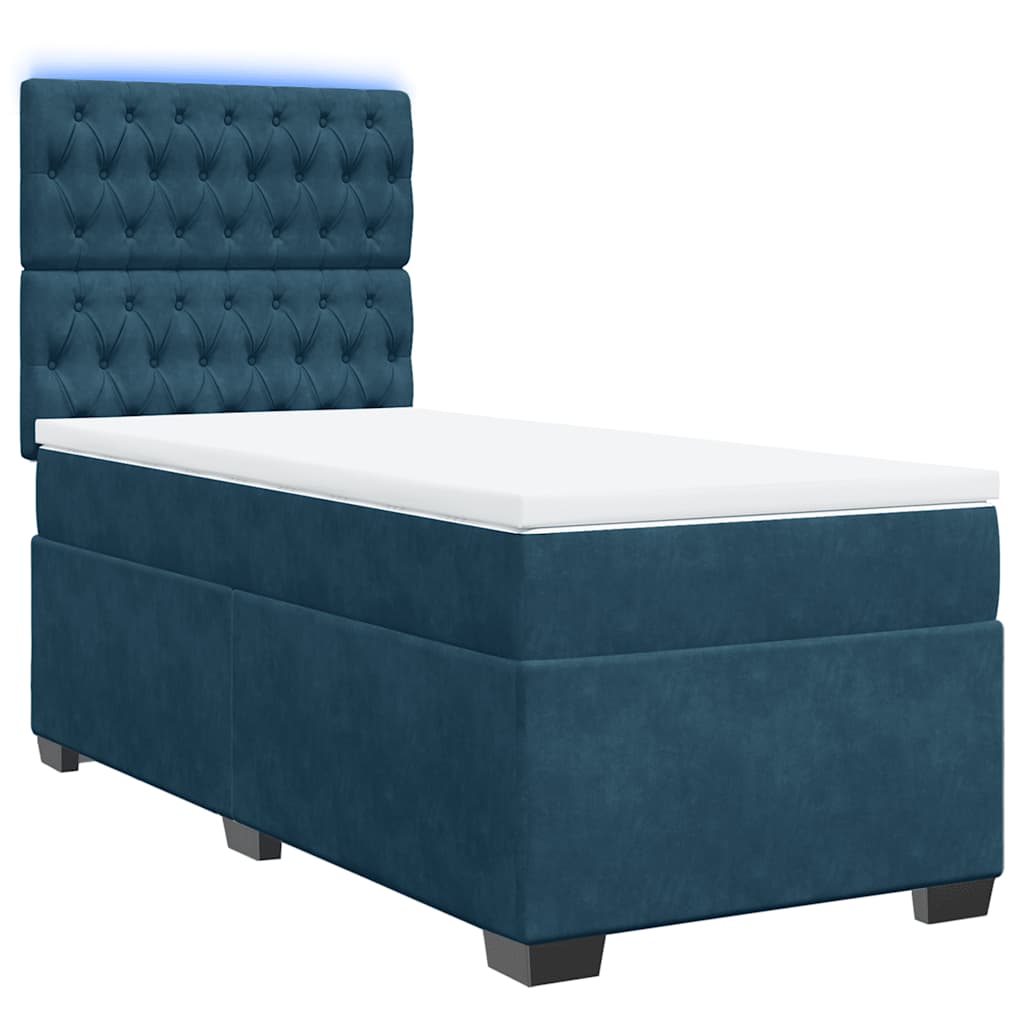 Giroletto a Molle con Materasso Blu 100x200 cm in Velluto | homemem39