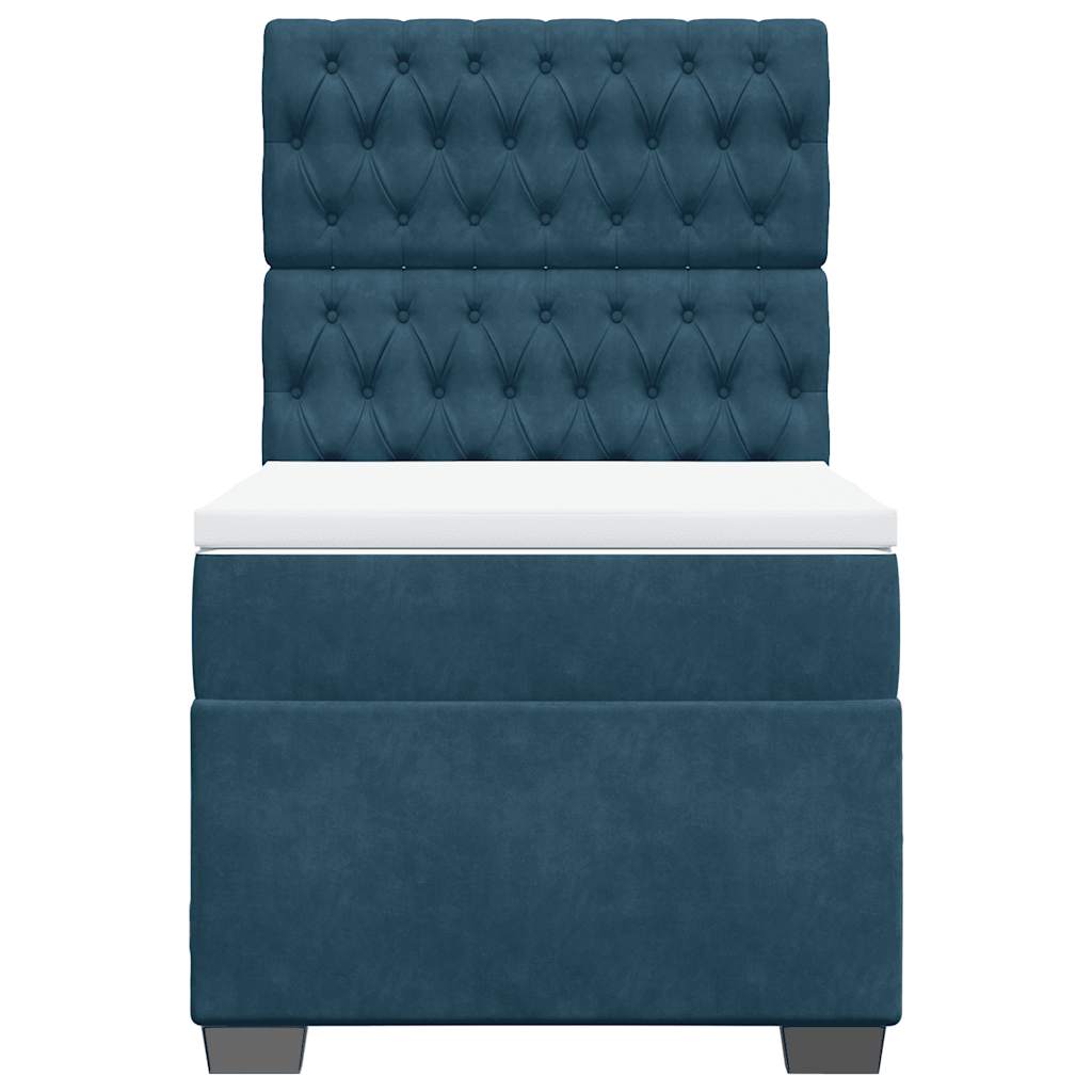 Giroletto a Molle con Materasso Blu 100x200 cm in Velluto | homemem39