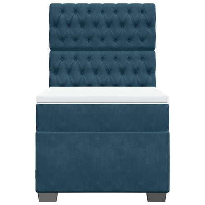 Giroletto a Molle con Materasso Blu 100x200 cm in Velluto | homemem39