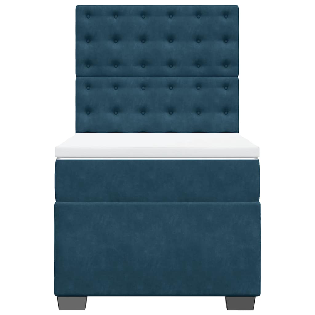 Giroletto a Molle con Materasso Blu 100x200 cm in Velluto | homemem39