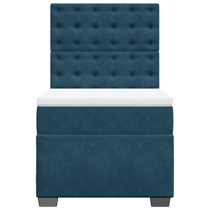 Giroletto a Molle con Materasso Blu 100x200 cm in Velluto