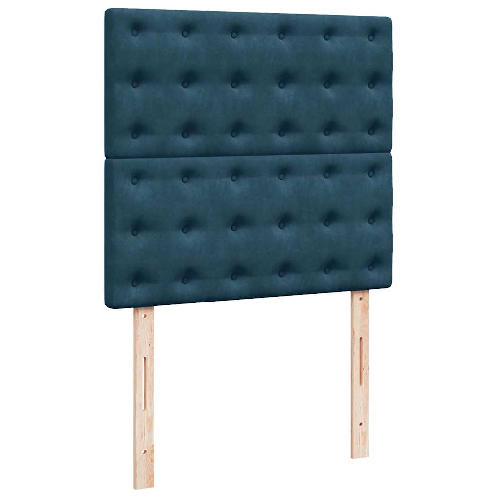 Giroletto a Molle con Materasso Blu 100x200 cm in Velluto