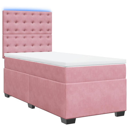 Giroletto a Molle con Materasso Rosa 100x200 cm in Velluto