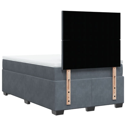Giroletto a Molle con Materasso Grigio Scuro 120x190 cm Velluto
