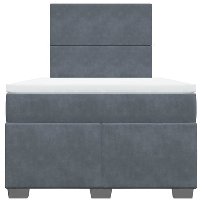 Giroletto a Molle con Materasso Grigio Scuro 120x190 cm Velluto