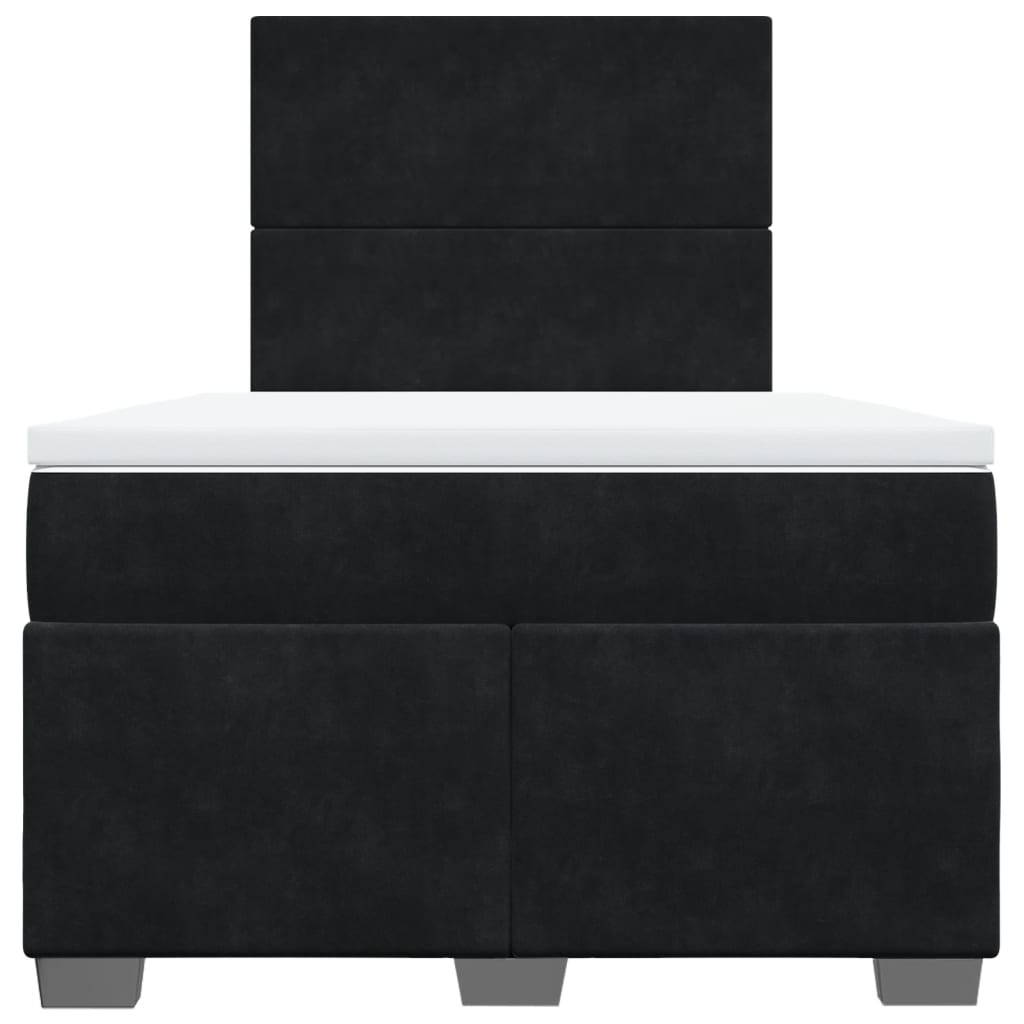 Giroletto a Molle con Materasso Nero 120x190 cm in Velluto