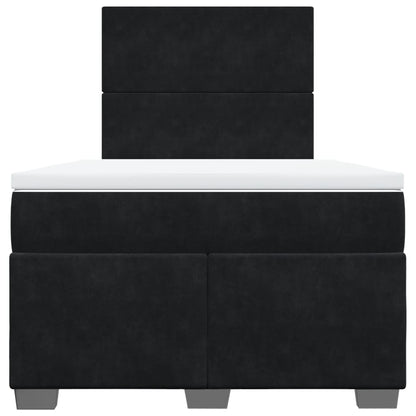 Giroletto a Molle con Materasso Nero 120x190 cm in Velluto
