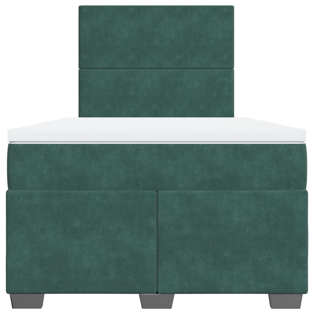 Giroletto a Molle con Materasso Verde Scuro 120x190 cm Velluto - homemem39