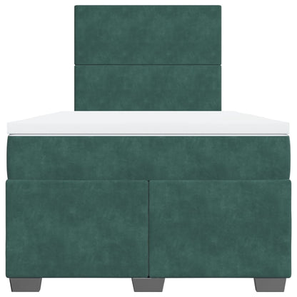 Giroletto a Molle con Materasso Verde Scuro 120x190 cm Velluto - homemem39