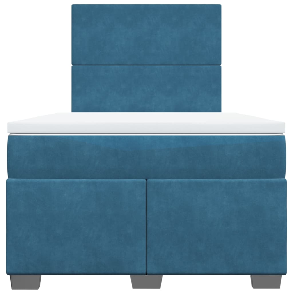 Giroletto a Molle con Materasso Blu 120x190 cm in Velluto - homemem39