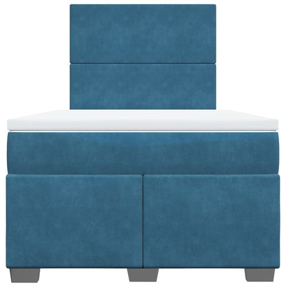 Giroletto a Molle con Materasso Blu 120x190 cm in Velluto - homemem39