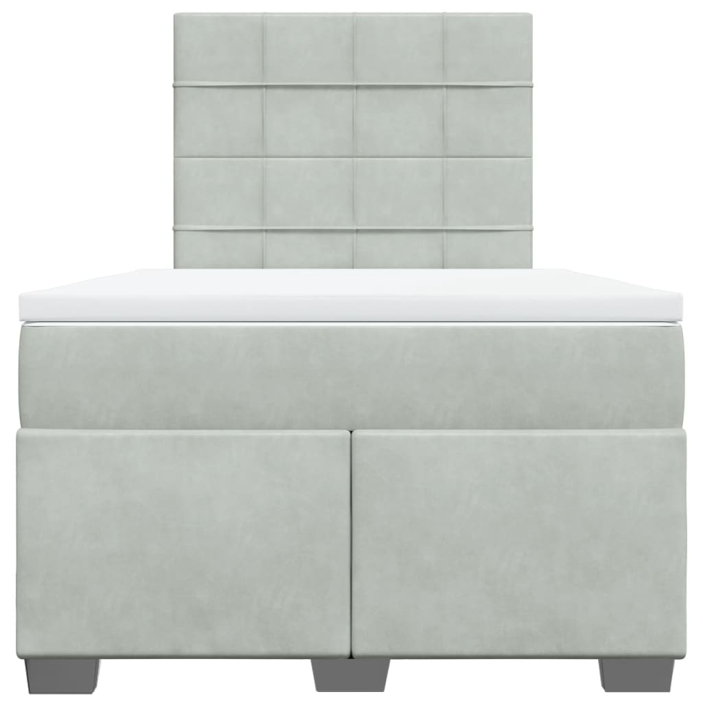Giroletto a Molle con Materasso Grigio Chiaro 120x190cm Velluto - homemem39
