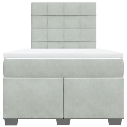 Giroletto a Molle con Materasso Grigio Chiaro 120x190cm Velluto - homemem39