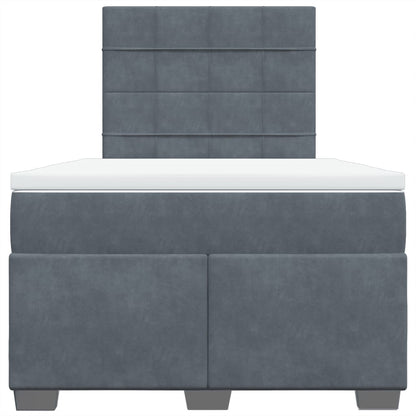 Giroletto a Molle con Materasso Grigio Scuro 120x190 cm Velluto - homemem39