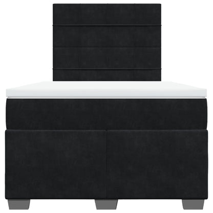 Giroletto a Molle con Materasso Nero 120x190 cm in Velluto