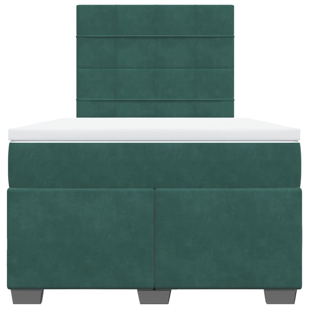 Giroletto a Molle con Materasso Verde Scuro 120x190 cm Velluto - homemem39