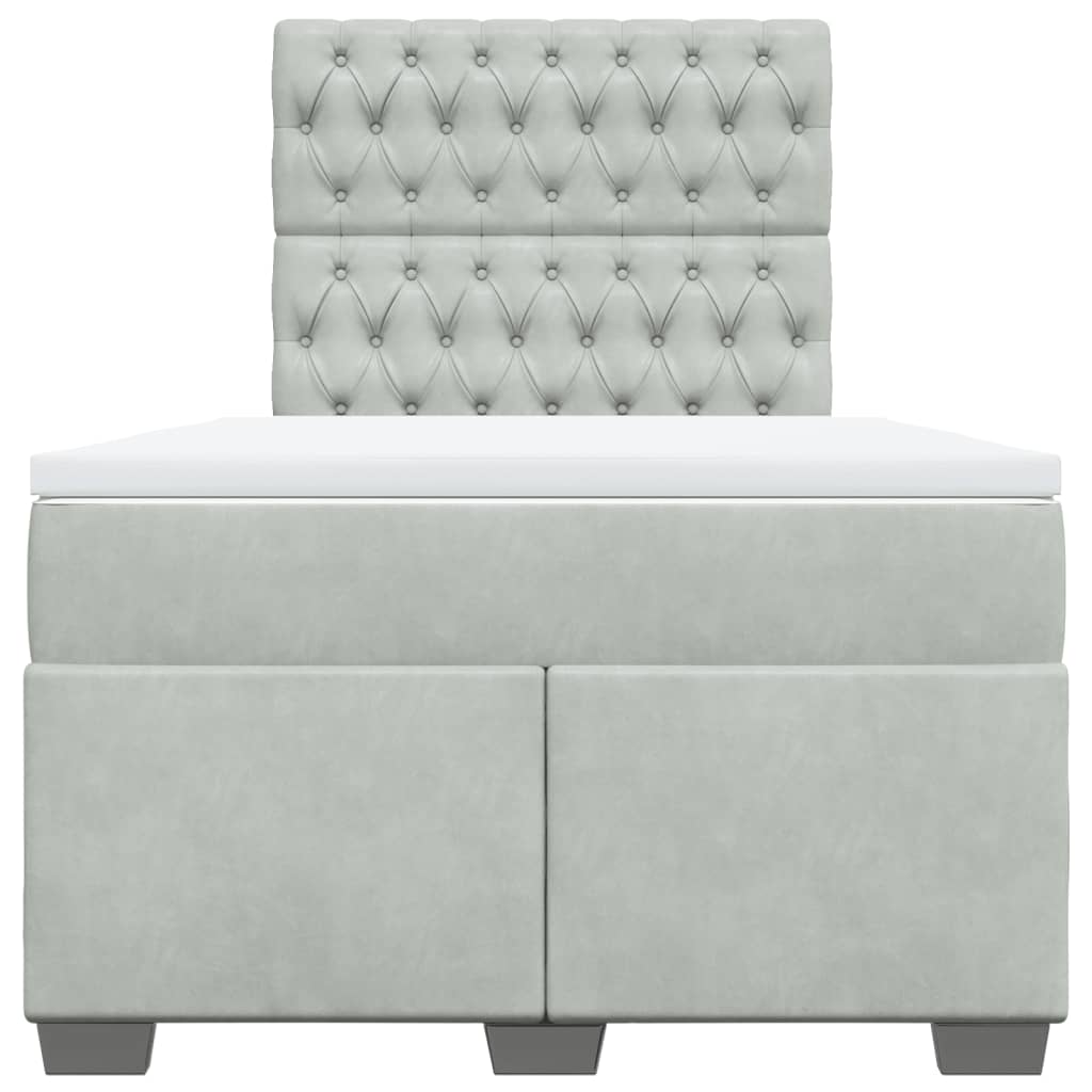 Giroletto a Molle con Materasso Grigio Chiaro 120x190cm Velluto - homemem39