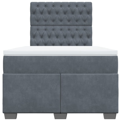 Giroletto a Molle con Materasso Grigio Scuro 120x190 cm Velluto