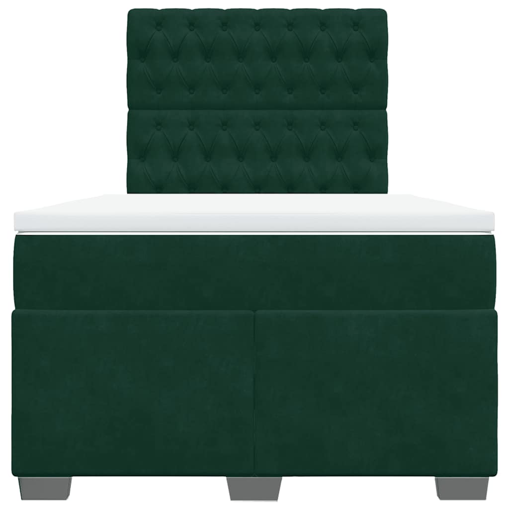 Giroletto a Molle con Materasso Verde Scuro 120x190 cm Velluto