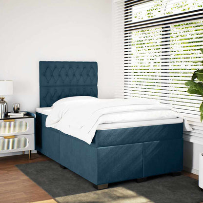 Giroletto a Molle con Materasso Blu 120x190 cm in Velluto