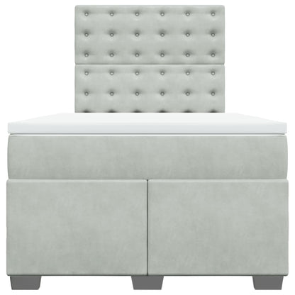 Giroletto a Molle con Materasso Grigio Chiaro 120x190cm Velluto