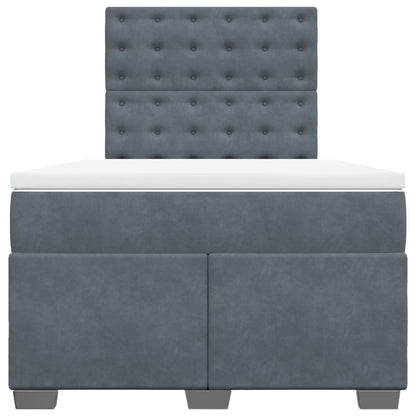 Giroletto a Molle con Materasso Grigio Scuro 120x190 cm Velluto