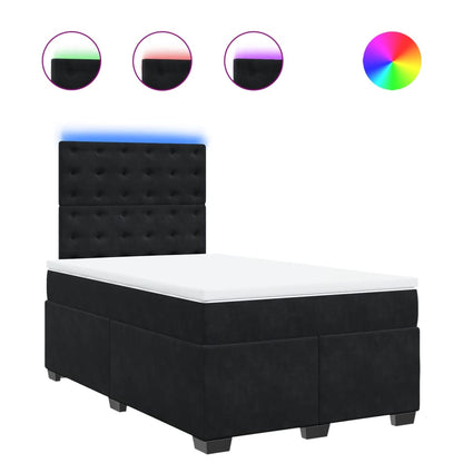 Giroletto a Molle con Materasso Nero 120x190 cm in Velluto