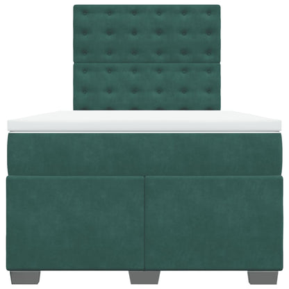 Giroletto a Molle con Materasso Verde Scuro 120x190 cm Velluto - homemem39