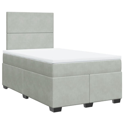 Giroletto a Molle con Materasso Grigio Chiaro 120x200cm Velluto