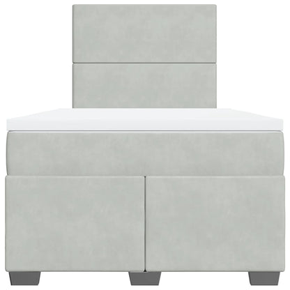 Giroletto a Molle con Materasso Grigio Chiaro 120x200cm Velluto