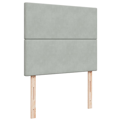 Giroletto a Molle con Materasso Grigio Chiaro 120x200cm Velluto