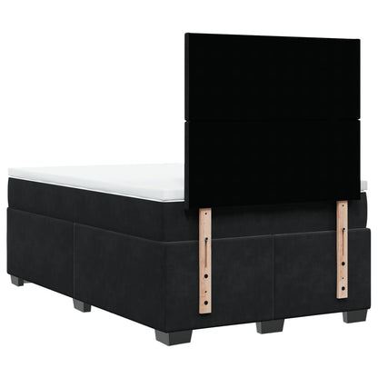 Giroletto a Molle con Materasso Nero 120x200 cm in Velluto