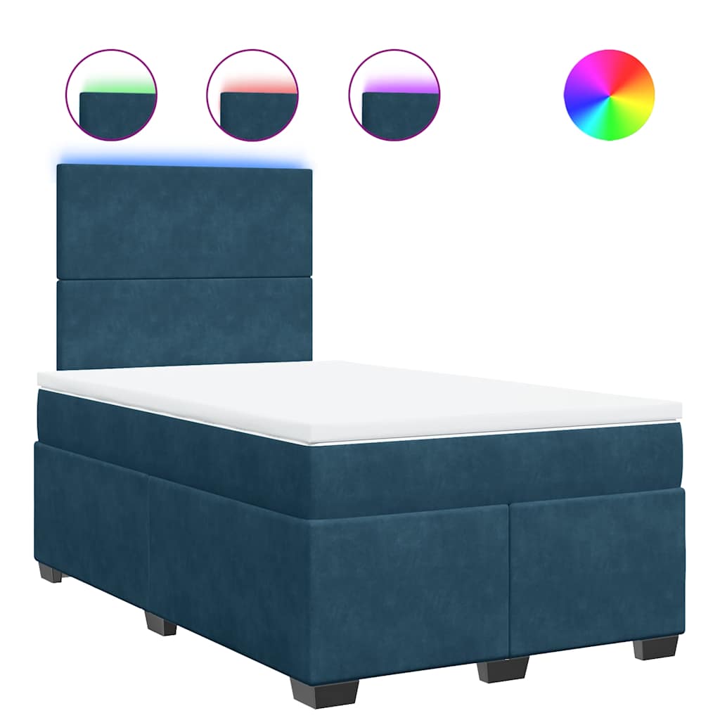 Giroletto a Molle con Materasso Blu 120x200 cm in Velluto | homemem39