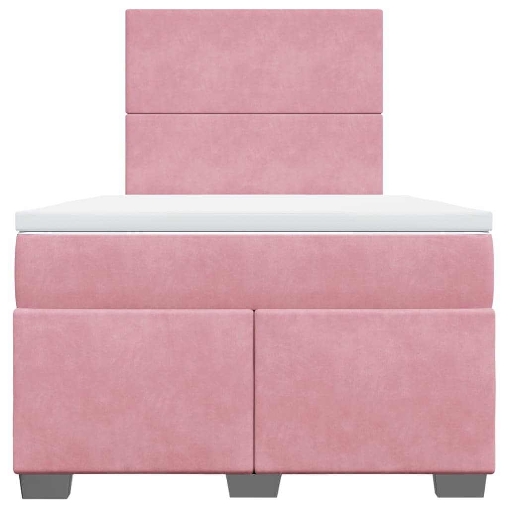 Giroletto a Molle con Materasso Rosa 120x200 cm in Velluto