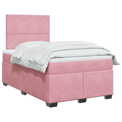 Giroletto a Molle con Materasso Rosa 120x200 cm in Velluto