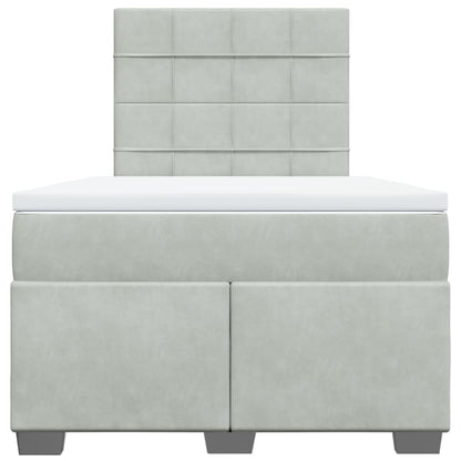 Giroletto a Molle con Materasso Grigio Chiaro 120x200cm Velluto - homemem39