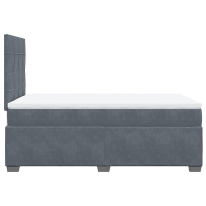 Giroletto a Molle con Materasso Grigio Scuro 120x200 cm Velluto