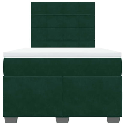Giroletto a Molle con Materasso Verde Scuro 120x200 cm Velluto